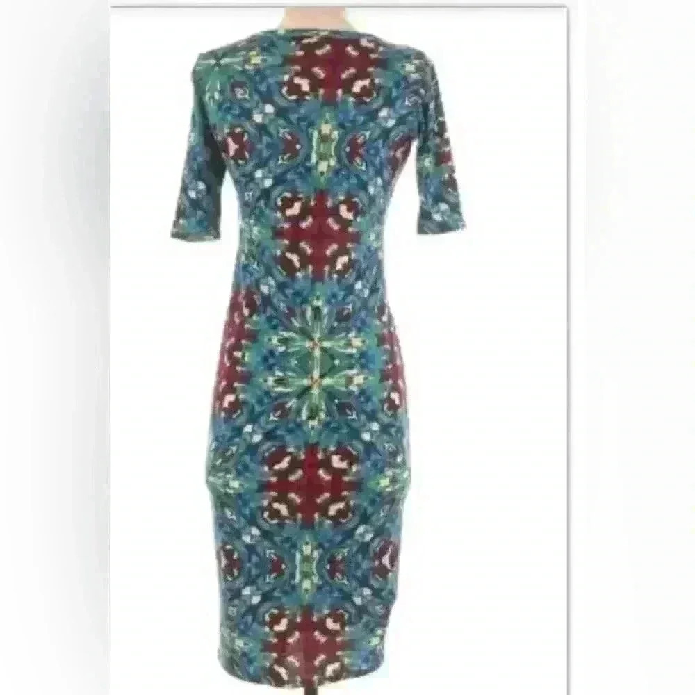 LULAROE Julia Kaleidoscopic Print Dress Multi Color Abstract. - Picture 2 of 6